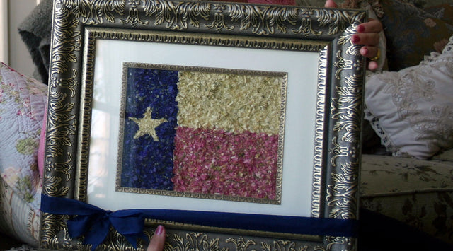 Art with dried wildflowers