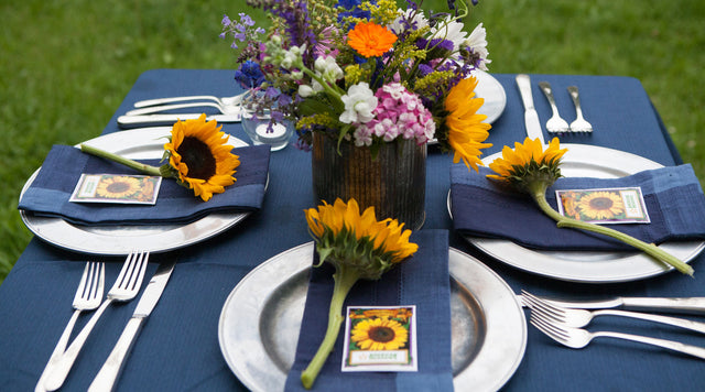 Sunflower Seed Packets Placesetting