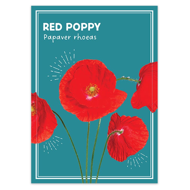 red rose seed packets Red Poppy Seed Favor Packet by American Meadows