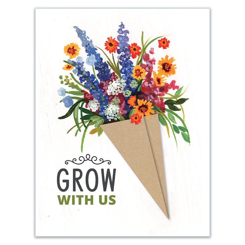your class is selling boxes of flower seeds Grow With Us Smiles Seed Packet, Seed Favors