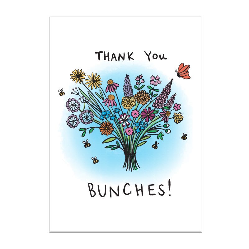 wildflower seed thank you cards Thank You Bunches Seed Packet