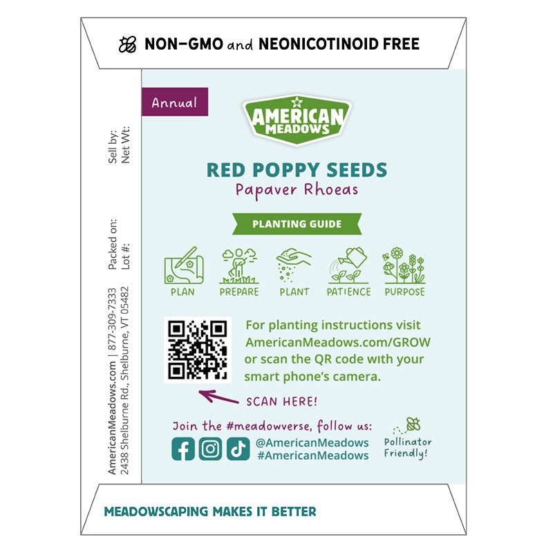 Packet back example, Papaver rhoeas