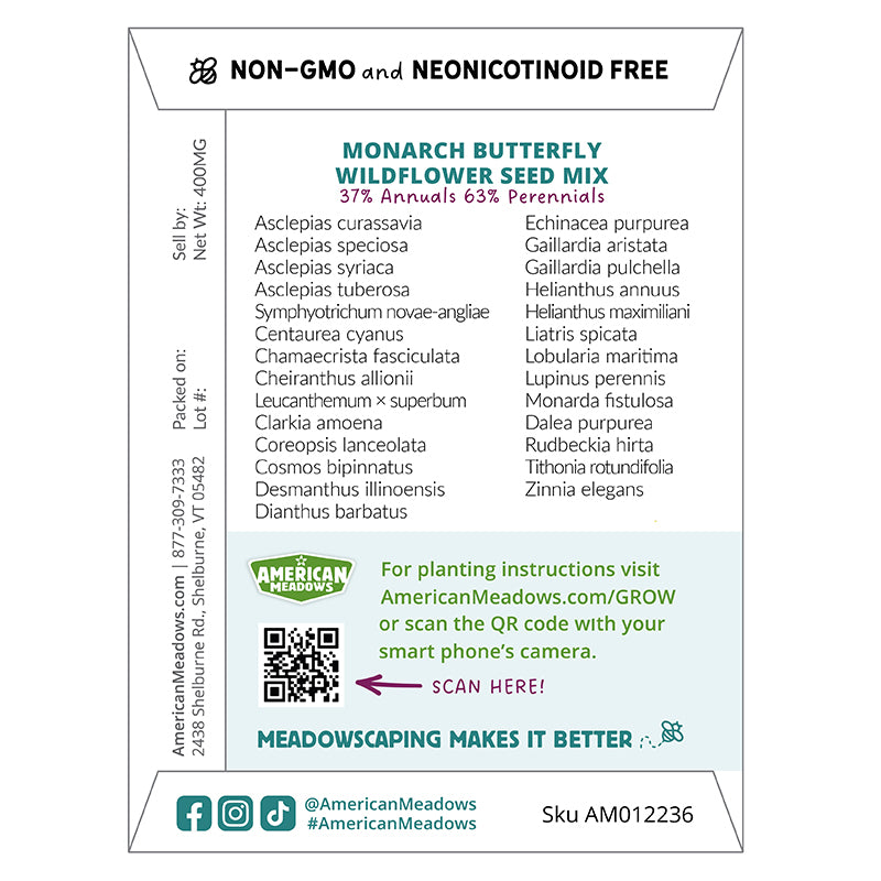 Black & White Butterfly Garden Seed Packet