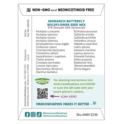 Black & White Butterfly Garden Seed Packet