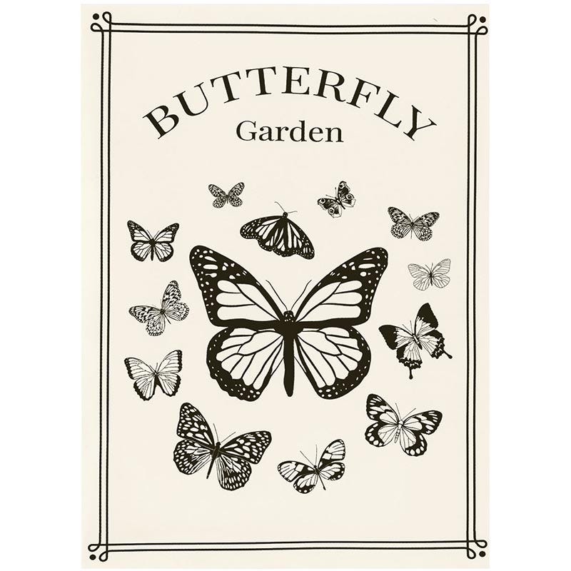 Black & White Butterfly Garden Seed Packet