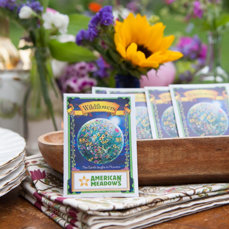 purple flower seed packets Earth Laughs in Flowers Seed Packet, Seed Favors