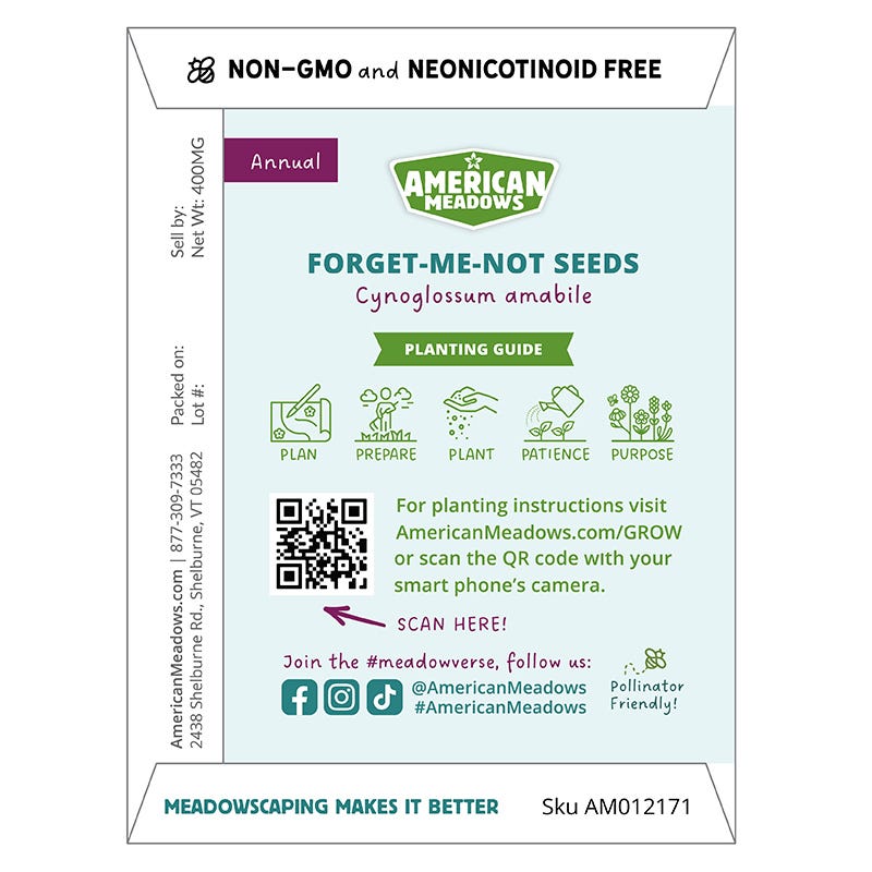 seeds not for planting Forget Me Not Seed Packet, Seed Favors