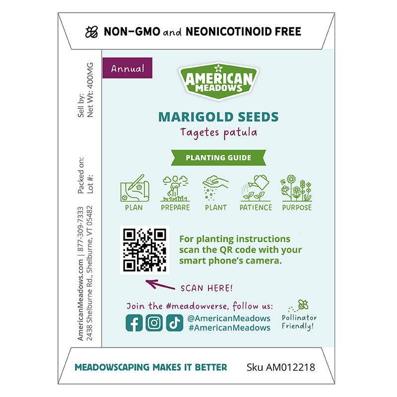marigold seed planting instructions Marigold Seed Favor Packet