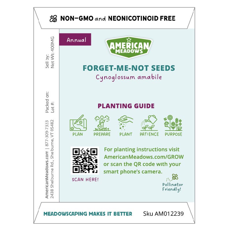 forget me not seeds planting instructions Forget Me Not Full Size Seed Packet, Seed Favors