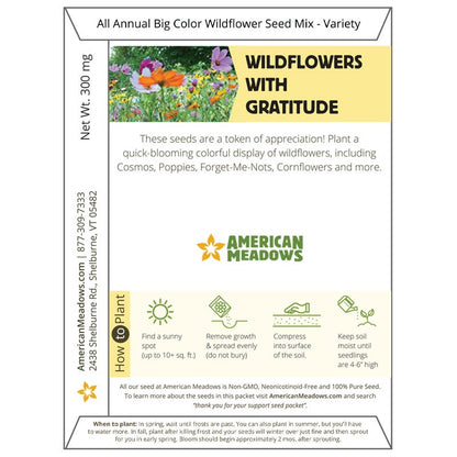 Thank You For Your Support Seed Packet